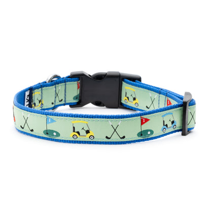 Golf Dog Collar – Green & Pink, Sizes XS–XL