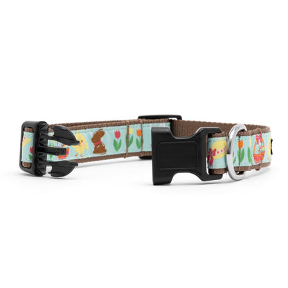 Hoppy Easter Dog Collar – Blue, Sizes XS–XL