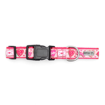 Love & Kisses Dog Collar – Pink, Sizes XS–XL