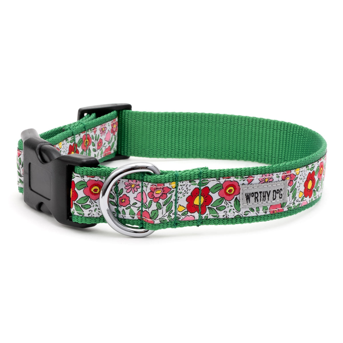 Spring Garden Dog Collar – Coral, Sizes XS–XL