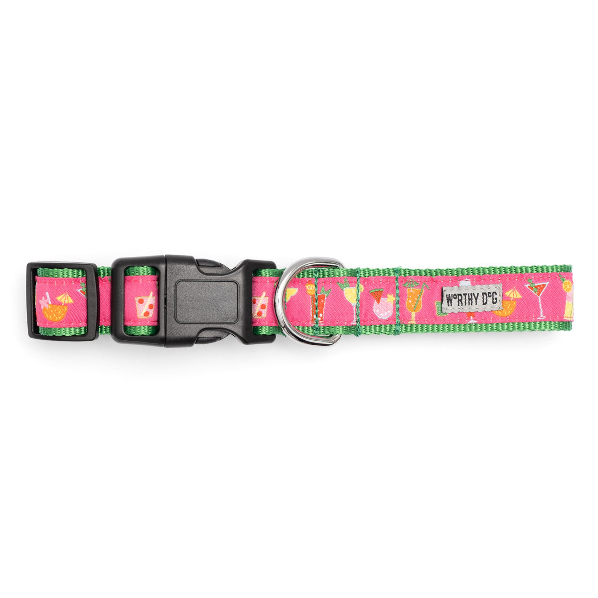 Summer Cheer Dog Collar – Fuchsia, Sizes XS–XL