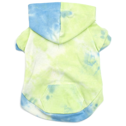 Tie Dye Dog Hoodie – Cotton, Blue & Pink, Sizes XS–XXL