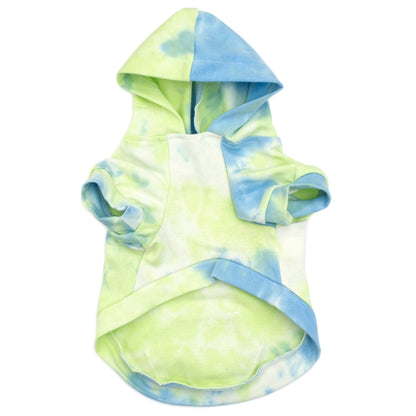 Tie Dye Dog Hoodie – Cotton, Blue & Pink, Sizes XS–XXL