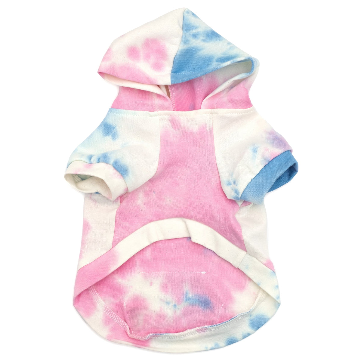Tie Dye Dog Hoodie – Cotton, Blue & Pink, Sizes XS–XXL