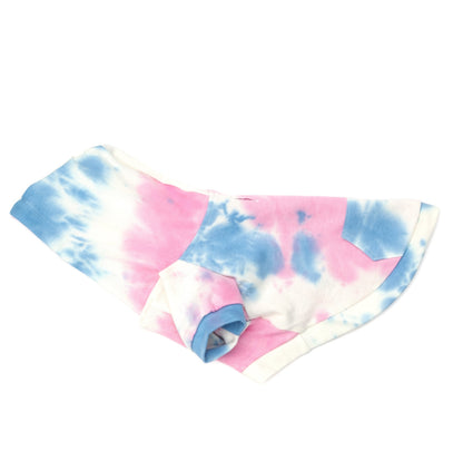 Tie Dye Dog Hoodie – Cotton, Blue & Pink, Sizes XS–XXL