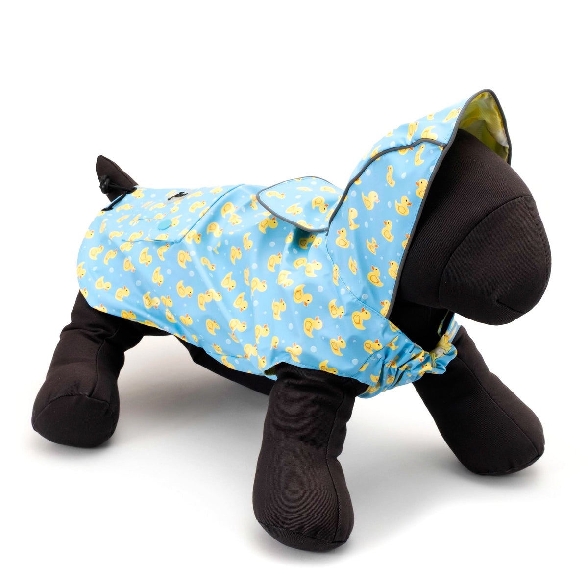 Blue Rubber Duck Dog Raincoat, blue, product view 3