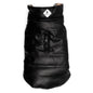 Black Faux Leather Dog Jacket, black, main product view