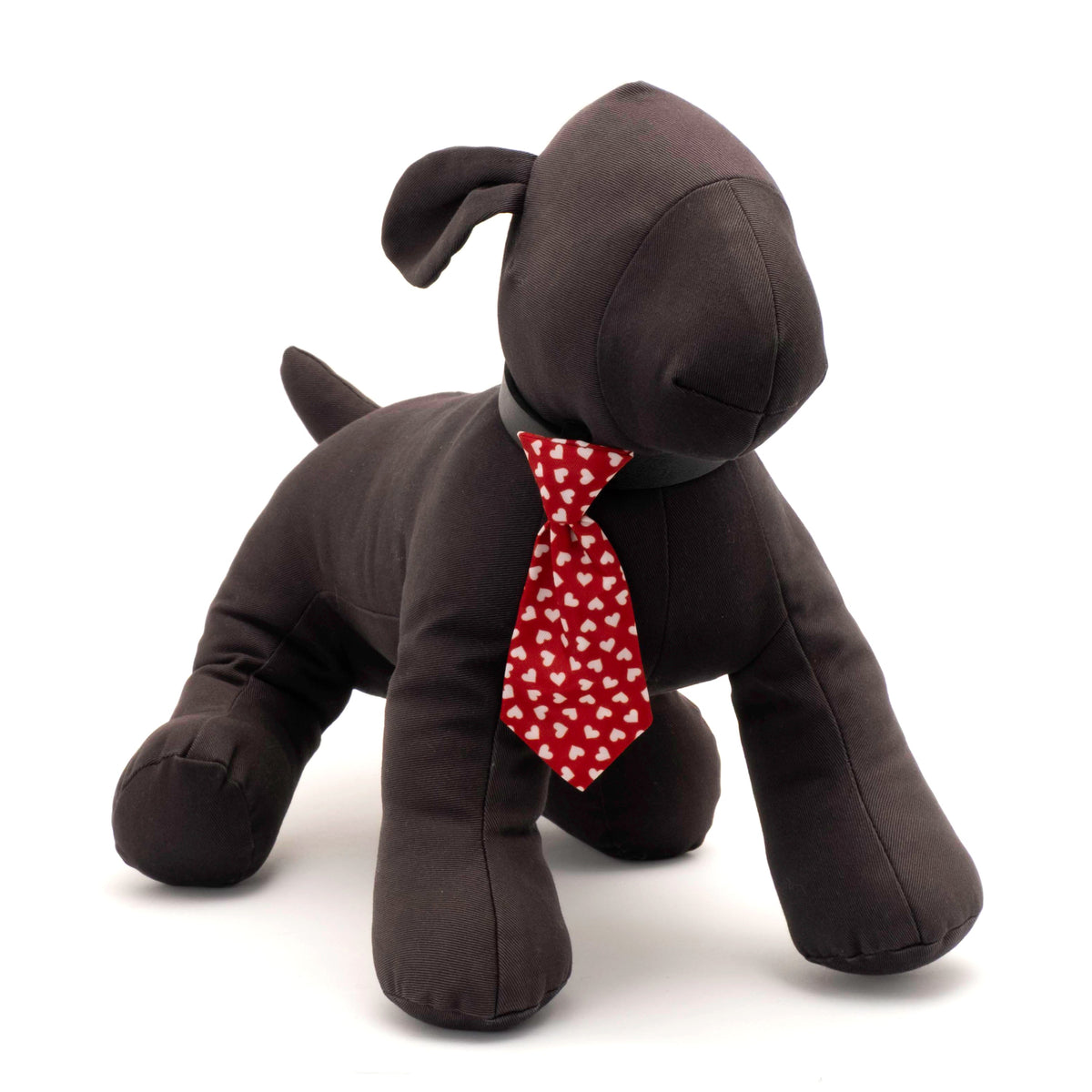 Hearts Dog Neck Tie – Polyester, Red, Sizes S, L