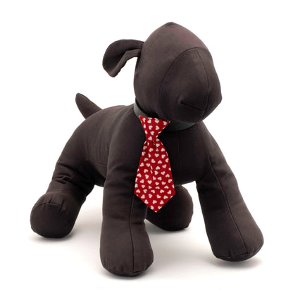 Hearts Dog Neck Tie – Polyester, Red, Sizes S, L