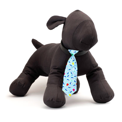 Birthday Boy Dog Neck Tie – Polyester, Blue, Sizes S, L