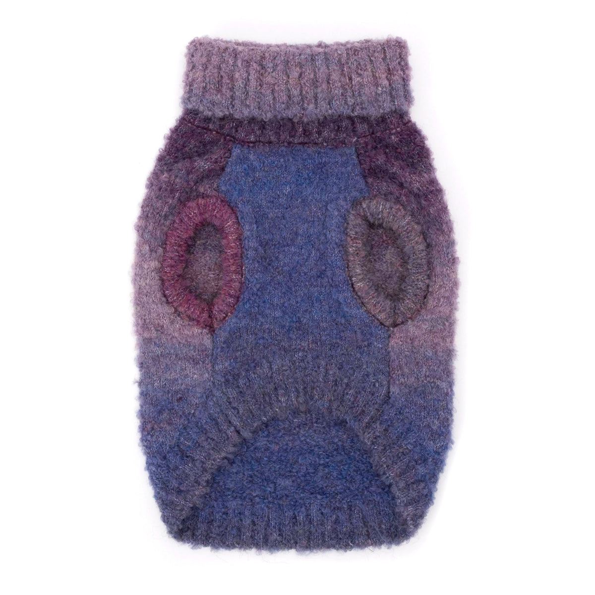 Purple Ombre Dog Turtleneck Sweater, purple, product view 3