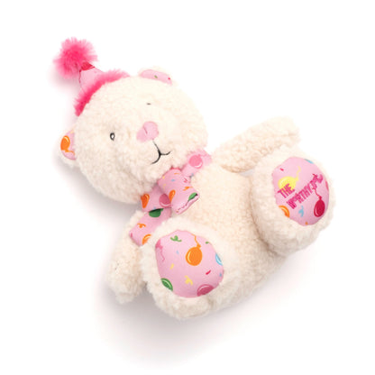 Birthday Bear Dog Toy – Blue & Pink, Size One Size