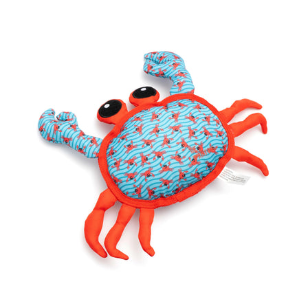 Crab Squeaky Dog Toy in teal, product view 2