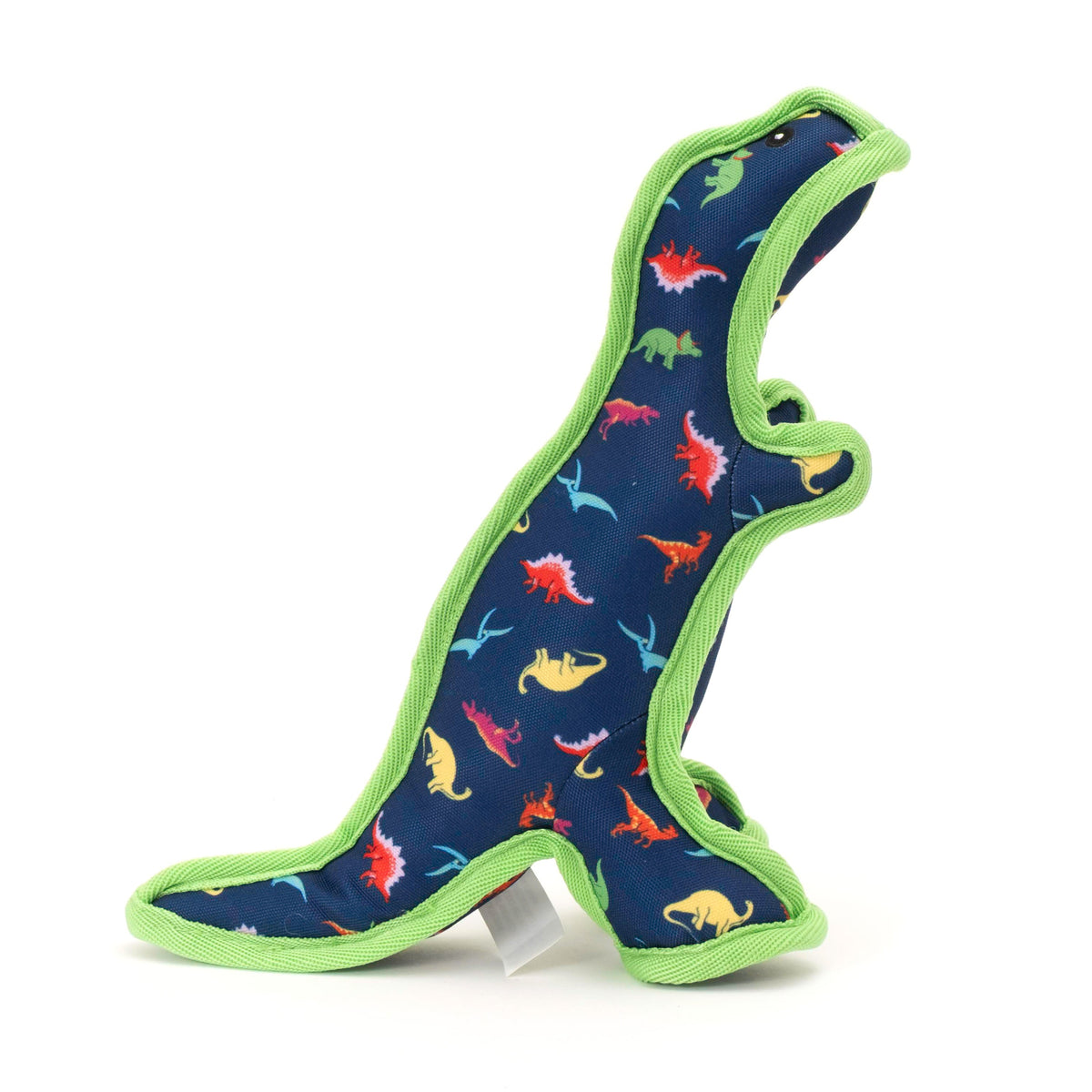 Navy Dinosaur Squeaky Dog Toy in navy, product view 3