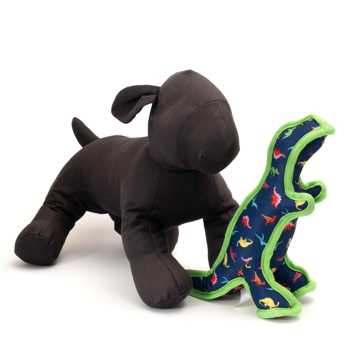 Navy Dinosaur Squeaky Dog Toy in navy, product view 2