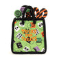 Halloween Treat Bag Squeaky Dog Toy, front view with candy details