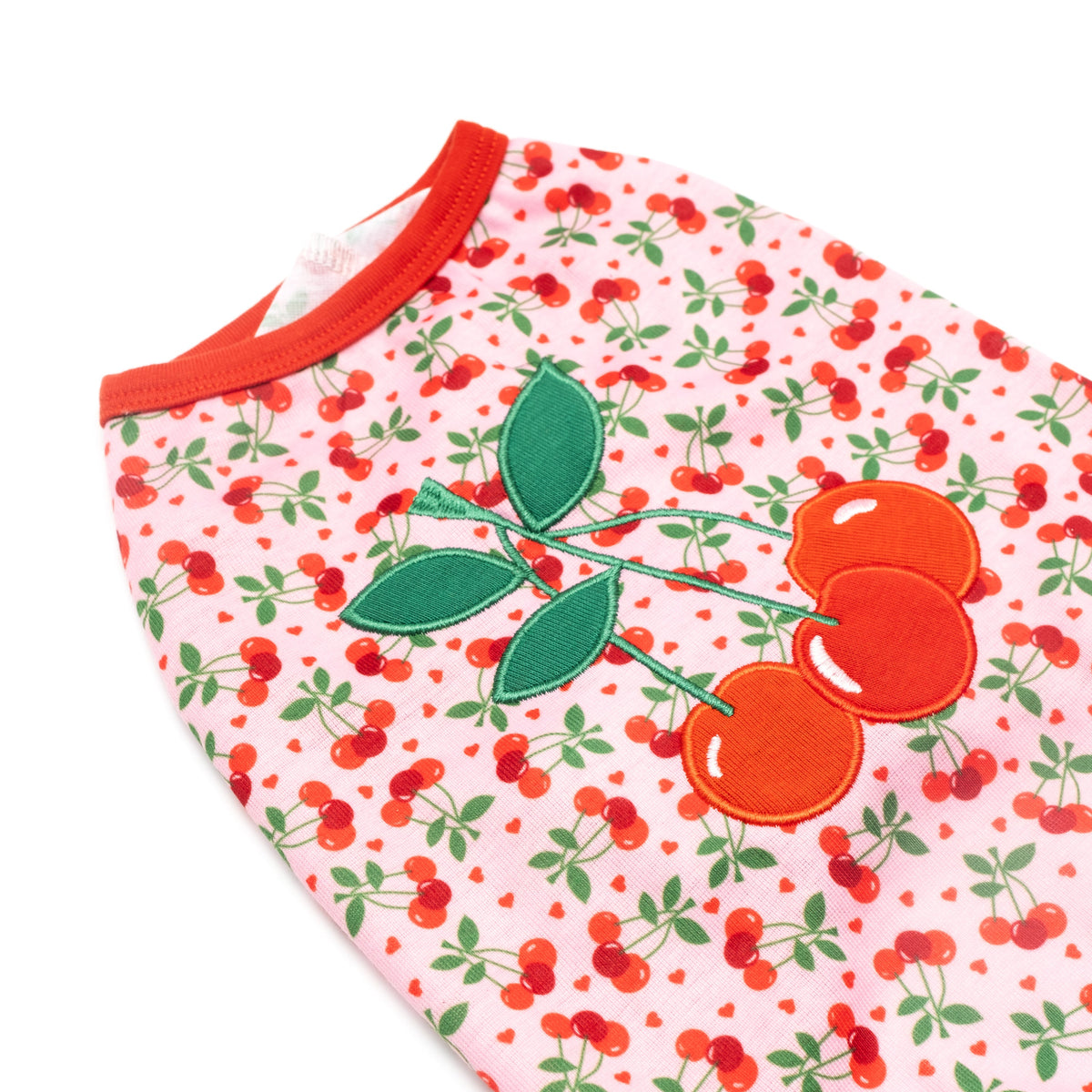 Cherries Jubilee Dog Tank Top – Polyester, Pink, Sizes XS–XXL