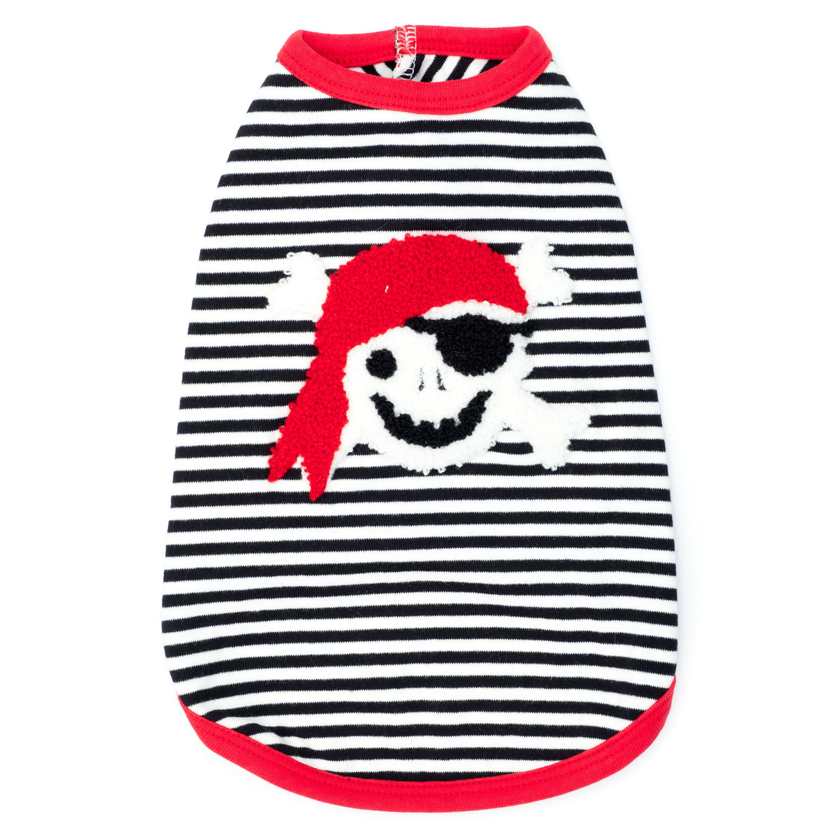 Pirate Dog Tank Top – Cotton, Black/White, Sizes XS–XXL
