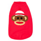 Sock Monkey Dog Tank Top – Cotton, Red, Sizes XS–XXL