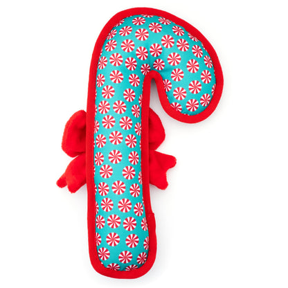 Candy Cane Squeaky Dog Toy in green, product view 2