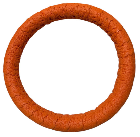 a round orange object with cracks